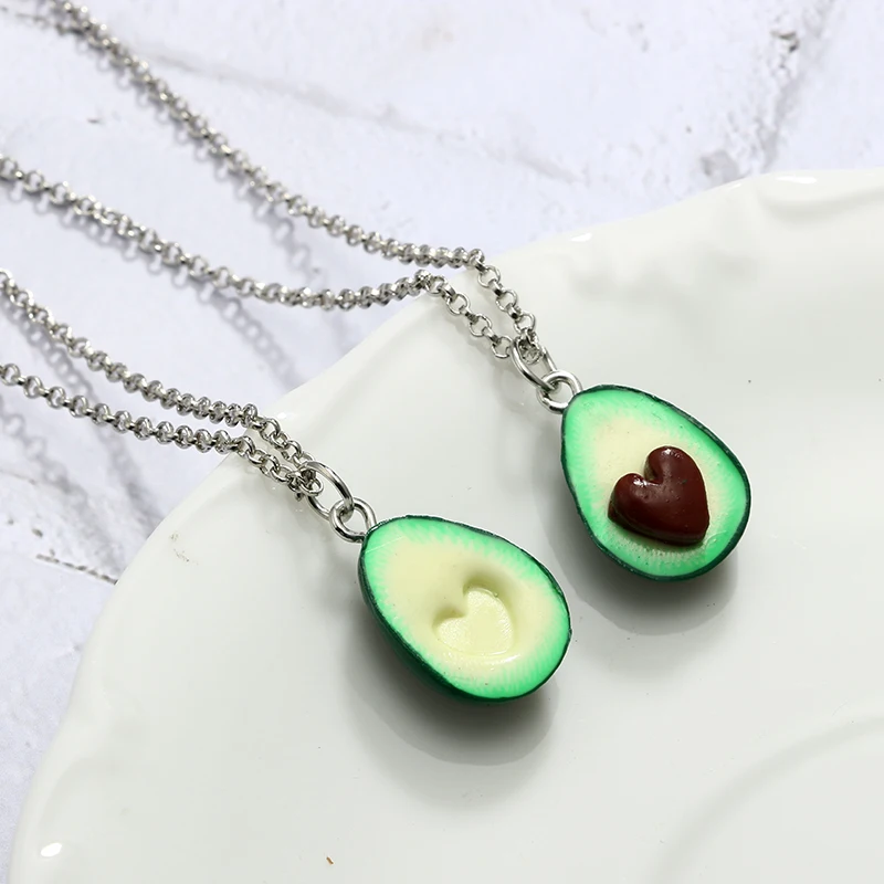 Tocona, зеленый кулон в форме авокадо, ожерелье для женщин, милый фрукт, длинная Очаровательная цепочка, ожерелье, ювелирные аксессуары 6046