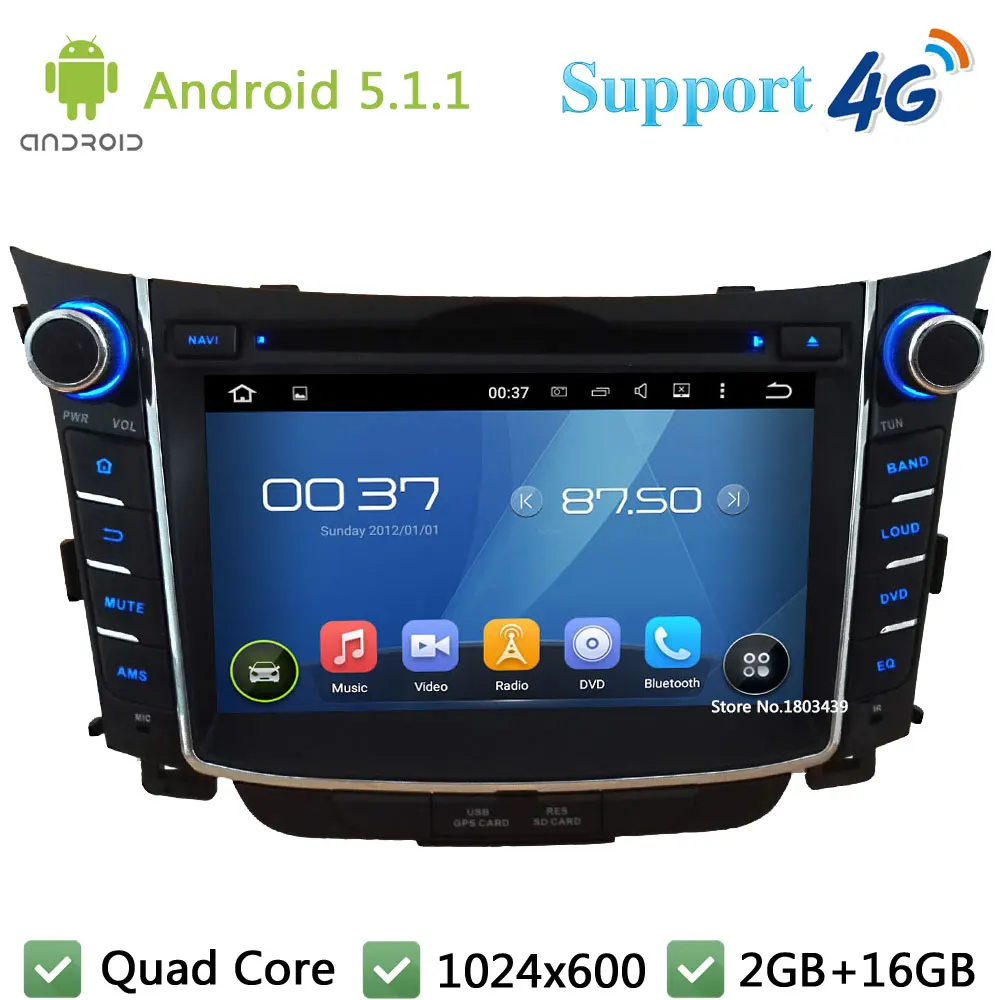 Quad Core 7 1024 600 Android 5 1 1 Car Multimedia DVD Player font b Radio