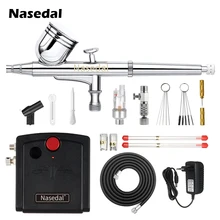 Nasedal Airbrush Compressor Dual-Action Spray Gun Makeup Nail Tattoo Model/Cake/Car paint Cleaning Tool Mini Filter Holder