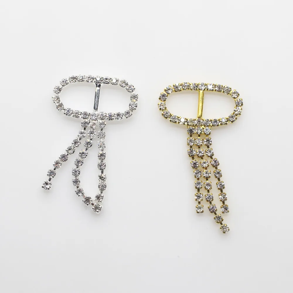 8pcs / pack 25mm Rhinestone buckles slide buckles / DIY hair accessory