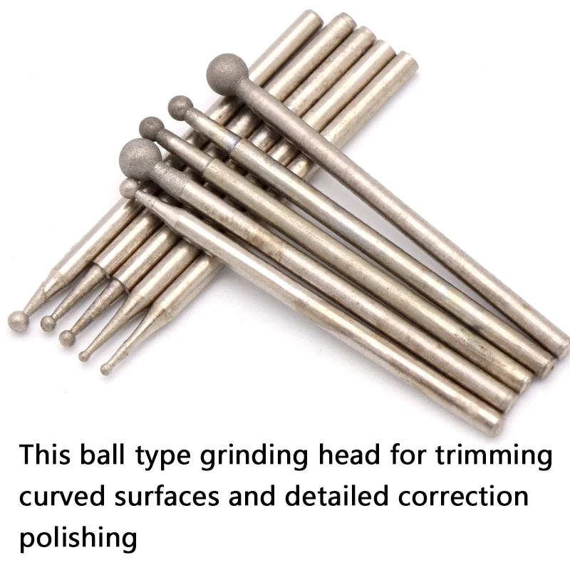 5pcs 2.35mm Shank Round Diamond Spherical Polishing Grinding Head Mounted Points Drill Bit for Jade Dremel Rotary Tools F Needle 5pcs 2.35mm Shank Round Diamond Spherical Polishing Grinding Head Mounted Points Drill Bit for Jade Dremel Rotary Tools F Needle