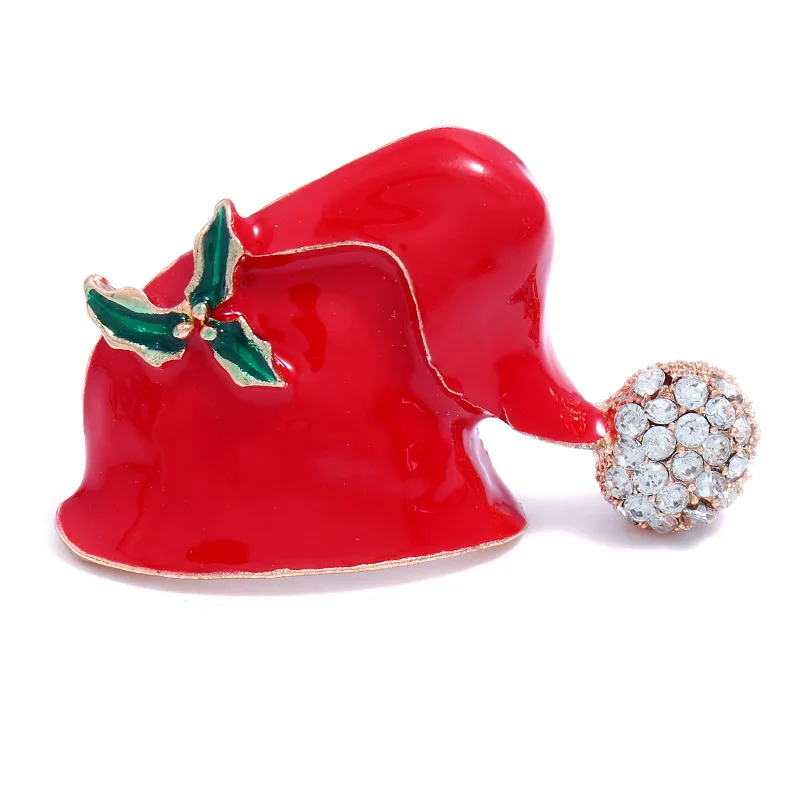 christmas hat brooch jewellery rhinestone lapel pins and brooches