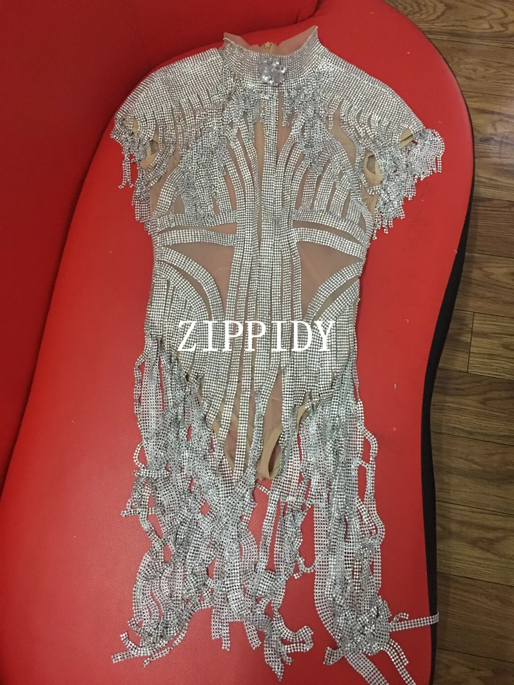 body suits for women Fashion Silver Rhinestones Fringes Bodysuit  Celebrate Costume Female Singer Bling Tassel Leotard Stage Dance Wear backless bodysuit