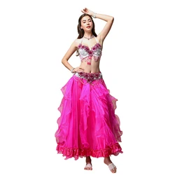 Belly Dancing Suit Dance Suit Adult Female 2018 New Oriental Dance Costume Belly Dance Costume 3 Kits Top Vest Bra Belt Skirt Belly Dancing Suit Dance Suit Adult Female 2018 New Oriental Dance Costume Belly Dance Costume 3 Kits Top Vest Bra Belt Skirt