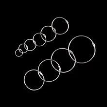 10 шт./лот, металлические кольца-кольца на петлях для книг, многофункциональный Серебристый Брелок для ключей, круг, сделай сам, альбом для скрапбукинга, ремесло