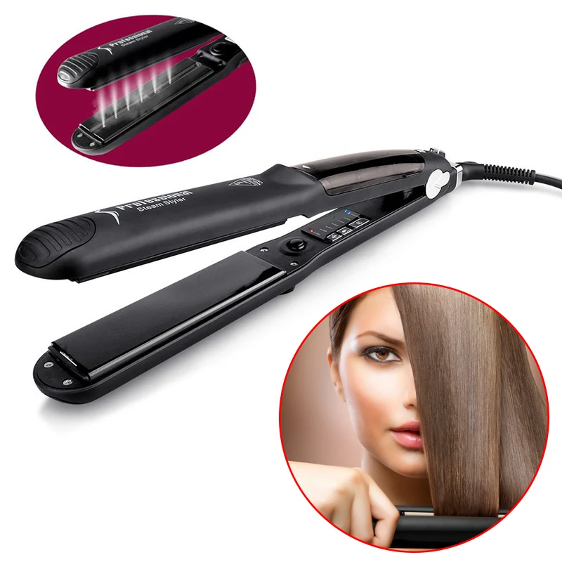 

Hair Straight PTC Ceramic Electric Styling Brush Steam Spray Moisturizing Hair Curler HY99 FE28