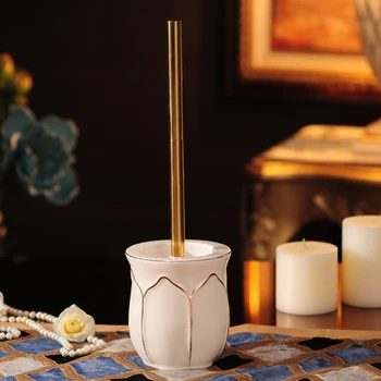 

European ceramic toilet brush set toilet brush toilet brush base toilet cleaning brush bathroom fur LO524553