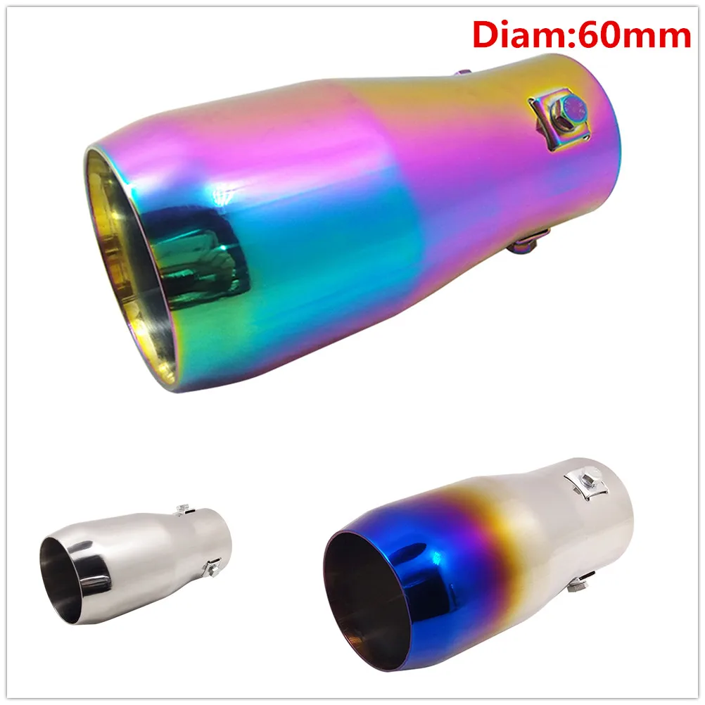 

60mm Exhause Pipe Stainless Steel Modified Rear Tail Throat Exhaust Systems Mufflers For Suzuki Jimny M4 M2 Benni Yaris Qiubit