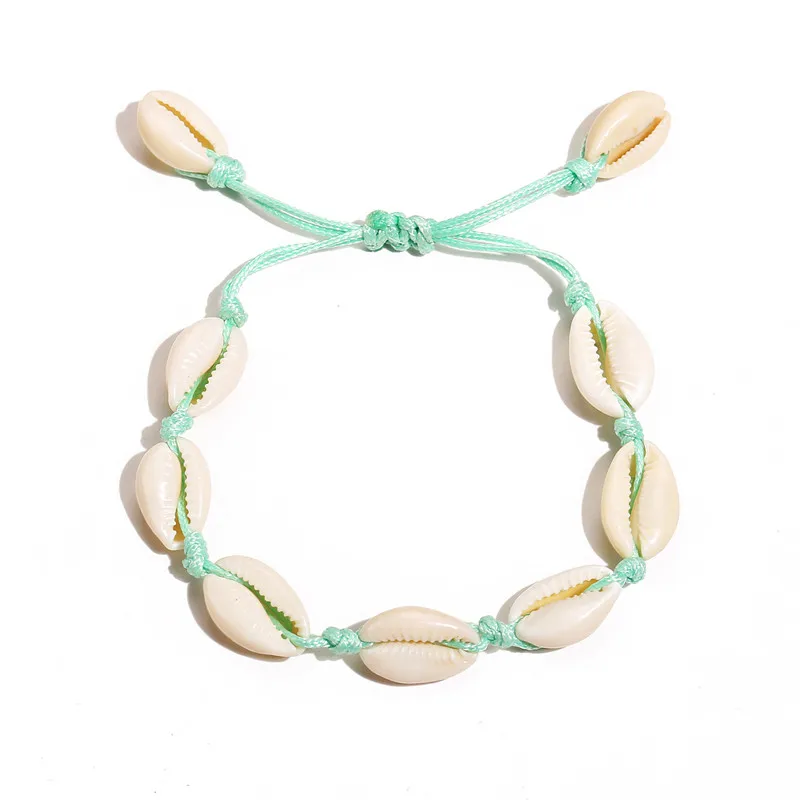 Handmade Braided Adjustable Hemp Macrame Shell Bracelet Boho Ocean Beach Cowrie Seashell Charm Bracelets for Women Shell Jewelry - Окраска металла: TS05009860