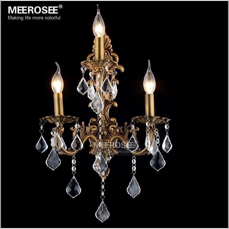 

Modern 40W Crystal Wall Light Sconces wandlamp fixture Brass Color wall Lamp lampara pared for Living room Free Shipping