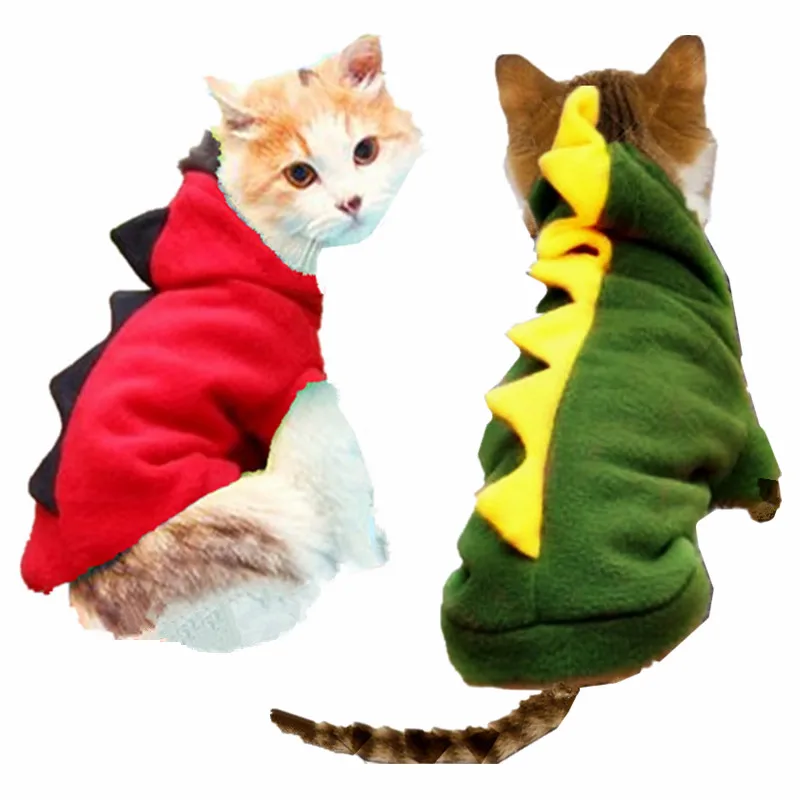 Одежда для домашних животных костюм на Хэллоуин кошка животное одежда худи куртка осень и зима маленькая и средняя собака динозавр платье