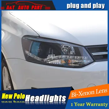 

car Styling LED Head Lamp for VW polo led headlights 2011-2018 for polo head light drl H7 hid Bi-Xenon Lens angel eye low beam