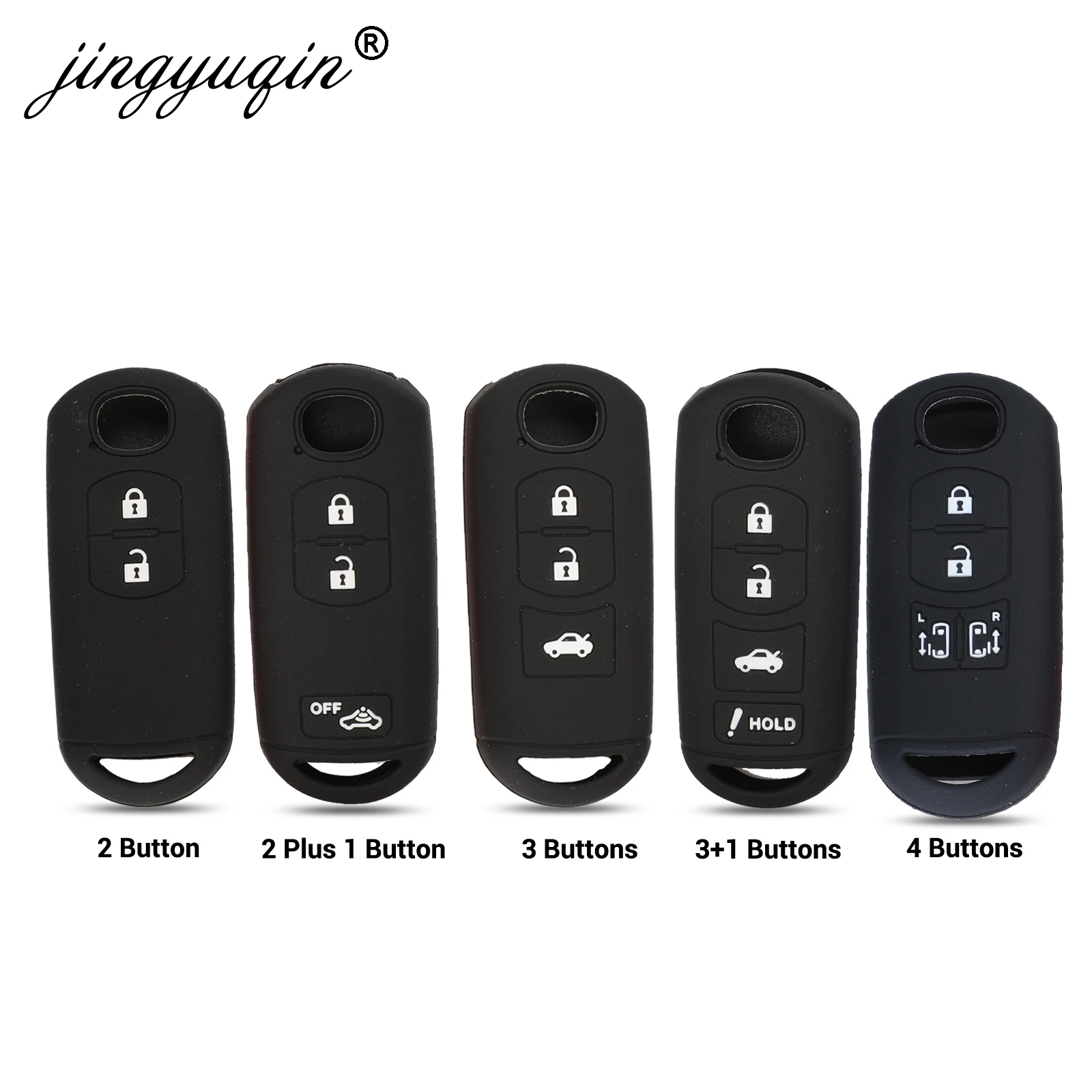 

jingyuqin Silicone Car Key Cover Remote For MAZDA 2 3 5 6 CX-3 CX-5 CX-7 CX-9 Speed Miata MX5 Fob Case Protector 2 3 4 Button