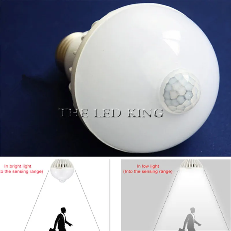 

E27 220V Sensor LED Lamp Bulb PIR Infrared Motion/Sound+Light Sensor Control automatic Smart Body Detection Led SMD 5730