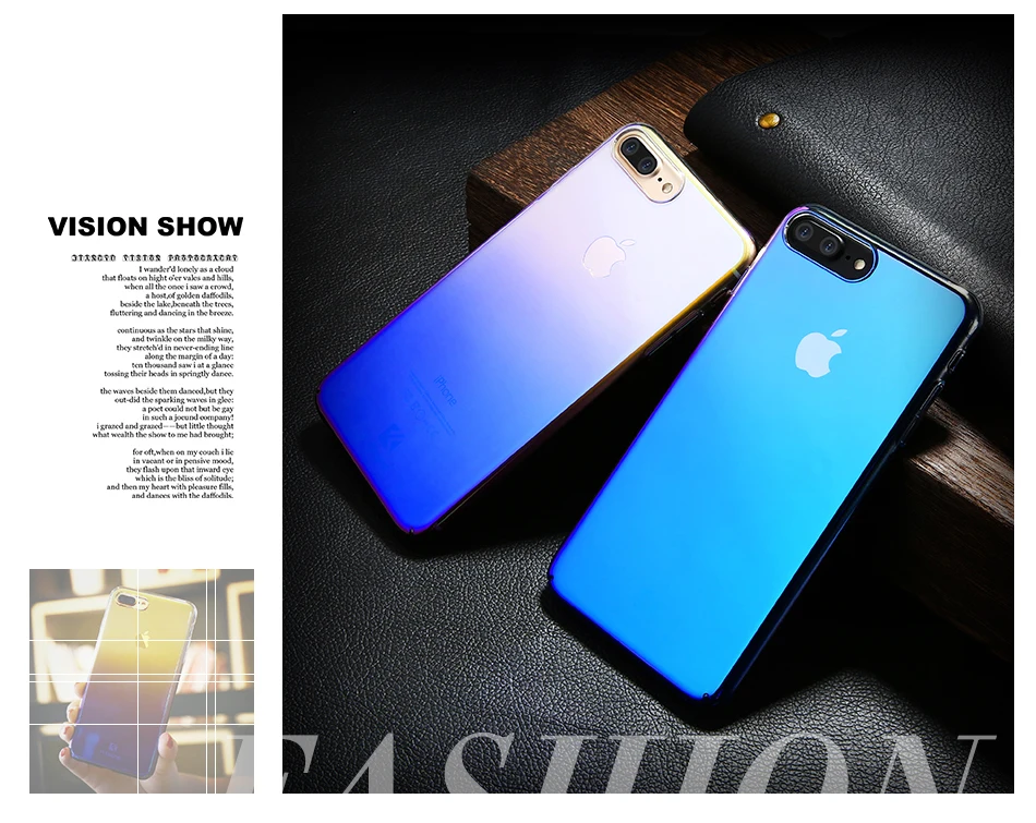 Luxury For iPhone 5S 5 iPhone SE Cases Blue Light Transparent Hard Plastic Case For iPhone 7 6 6S Plus (2)