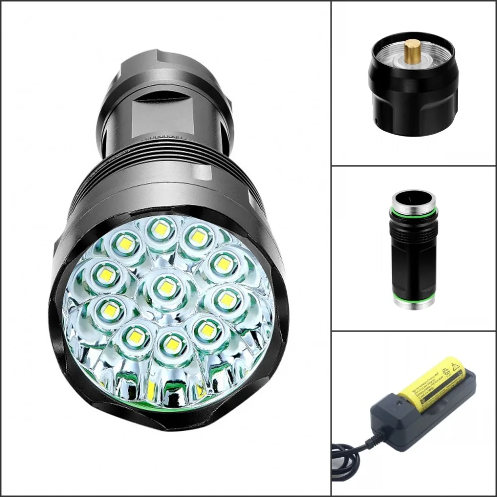 

Tinhofire T11 11xCree XM-L T6 22000 Lumens 5-Mode LED Flashlight Torch Lamp Light 18650/26650 Battery for camping