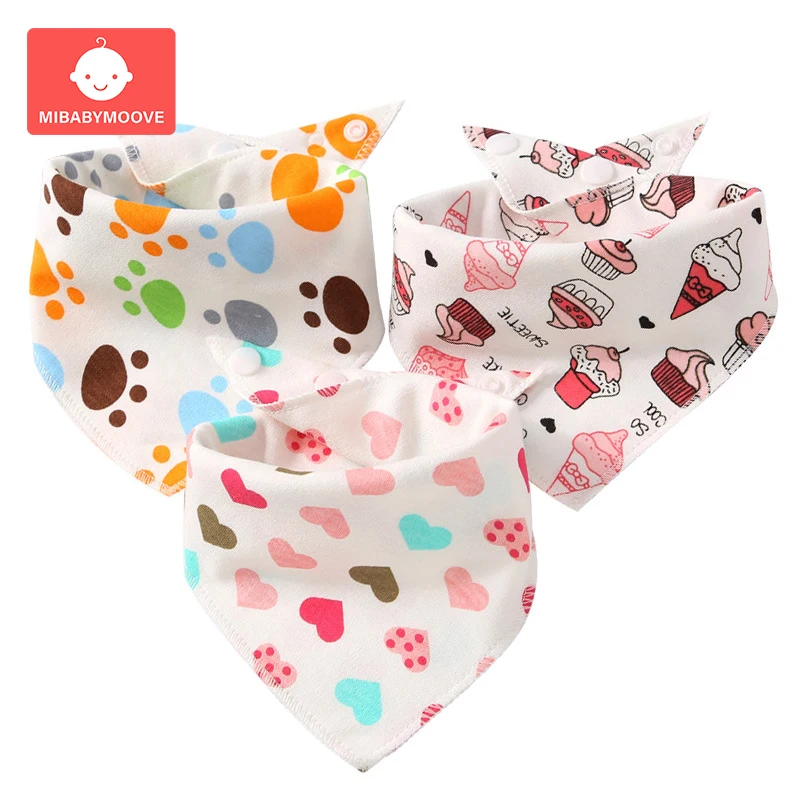 

Cute Baby Bibs Triangle Cotton Cartoon Child Bandana Super Absorbent Cartoon Print Saliva Towel Baby Feeding Bibs