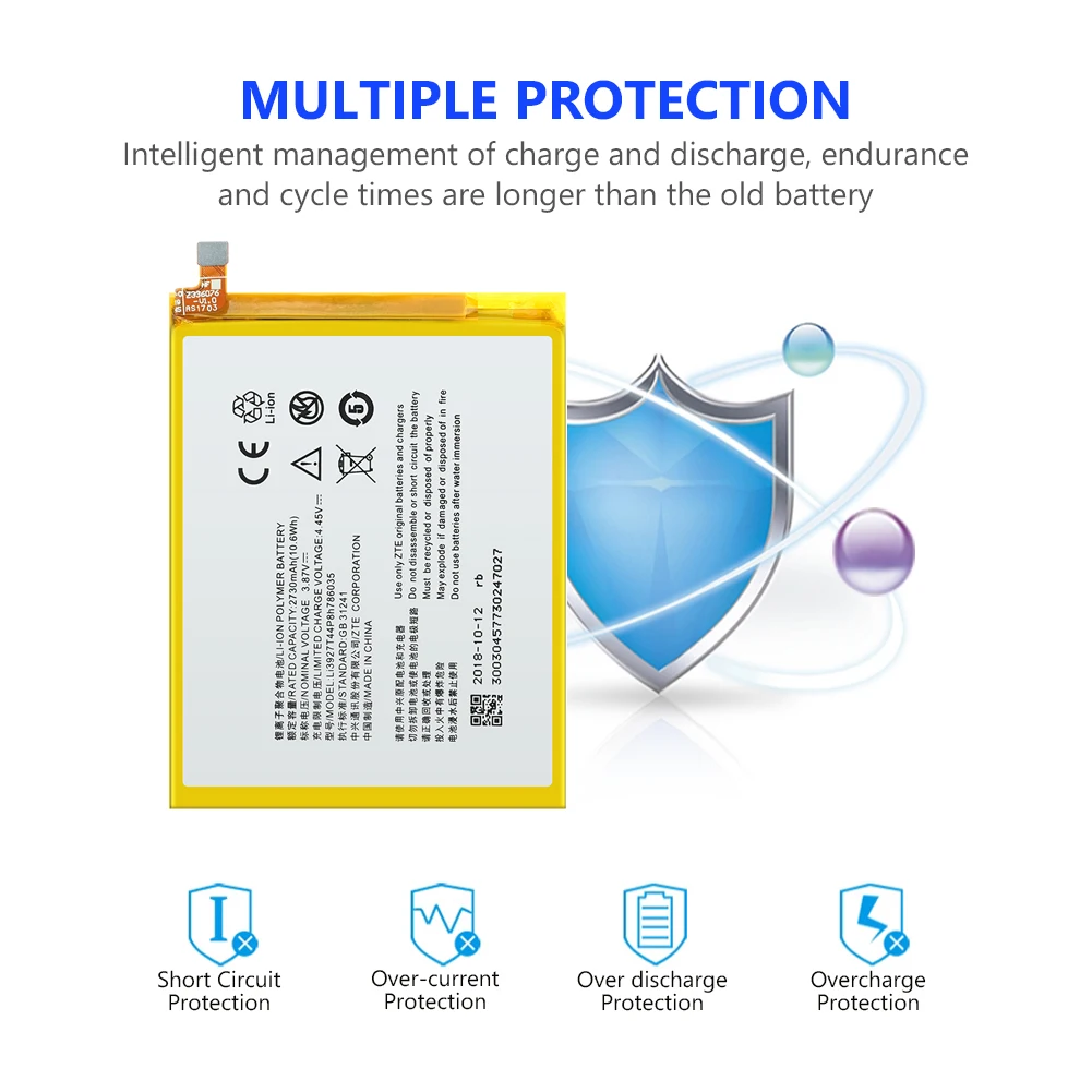 3,87 V 2730mAh Li3927T44P8h786035 для zte Blade V8/V0800/BV0800/V7/A910/BA910/A512/Xiaoxian 4/BV0701 батарея