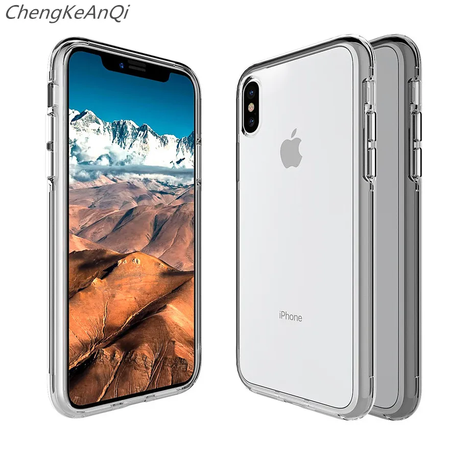 

ChengKeAnQi Case For iPhone X Xr Xs Max Phone Case Clear Shockproof PC+TPU Transparent Cases For iPhone XS XR XS Max Back Cover