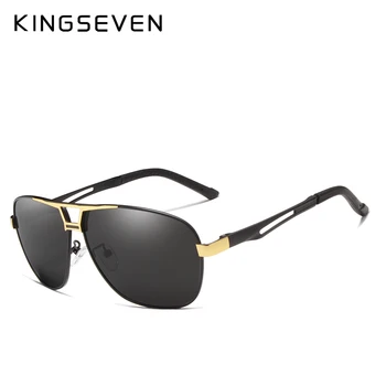 

KINGSEVEN 2019 Sunglasses Men Polarized Square Lens Brand Designer Driving Sun glasses Aluminum Classic Frame Oculos De Sol 7821