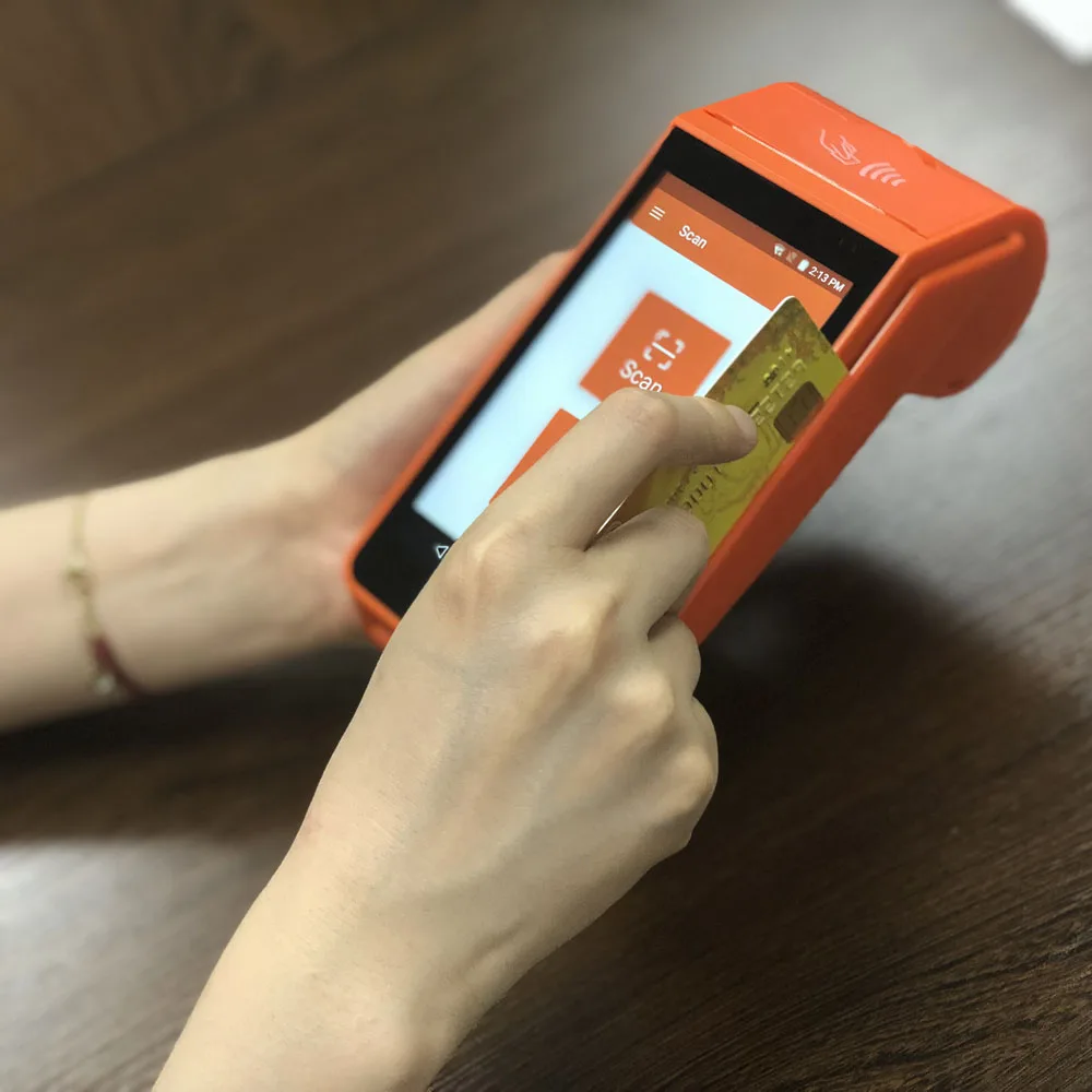 Портативный сканер штрих кода Nfc Pos Android терминал с принтером|Принтеры| |