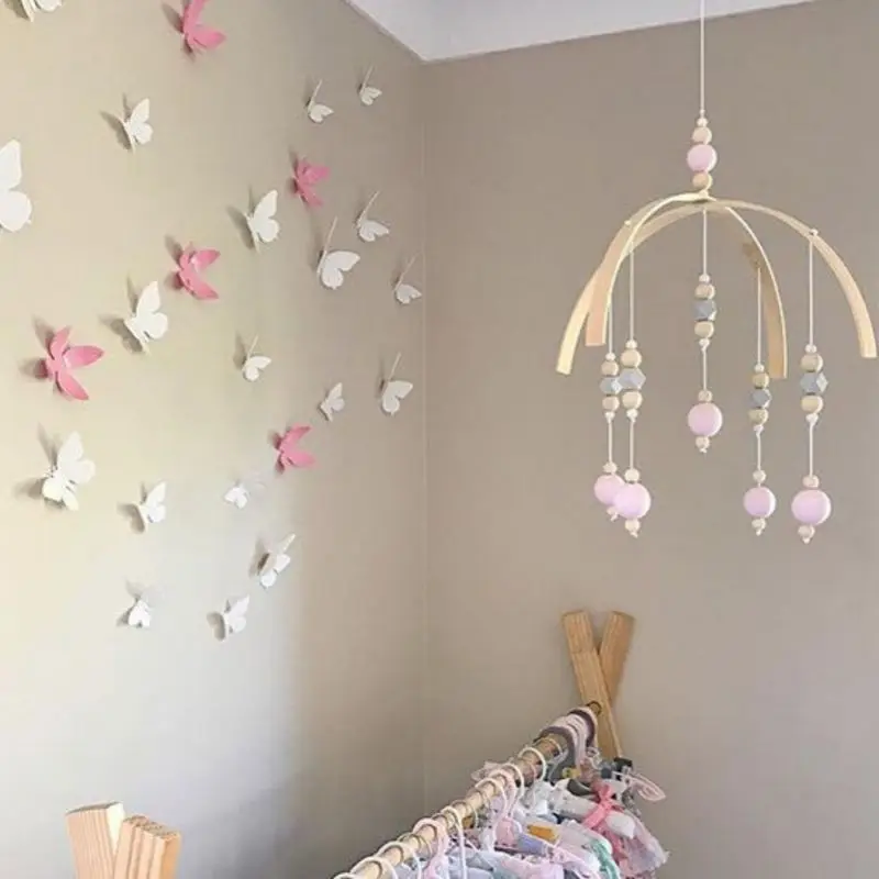 

Wind Chimes Wooden Beads Wind Chimes Photography Props Kids Baby Crib Mobile Room Decorations