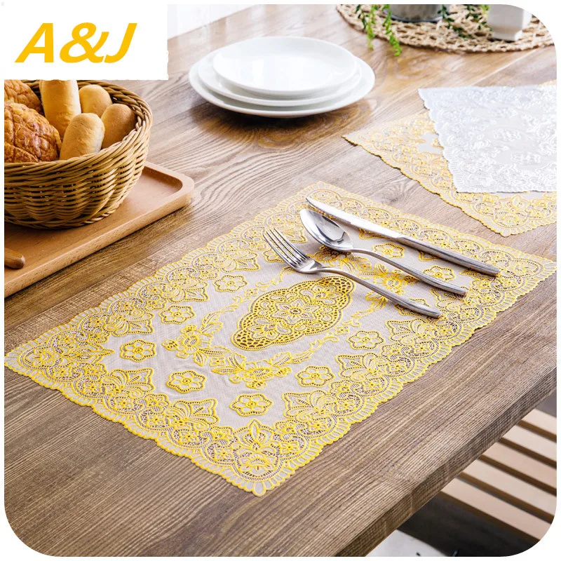 New Glod Silver PVC Coaster Dinner Placemat Europe Rectangle 46*40cm