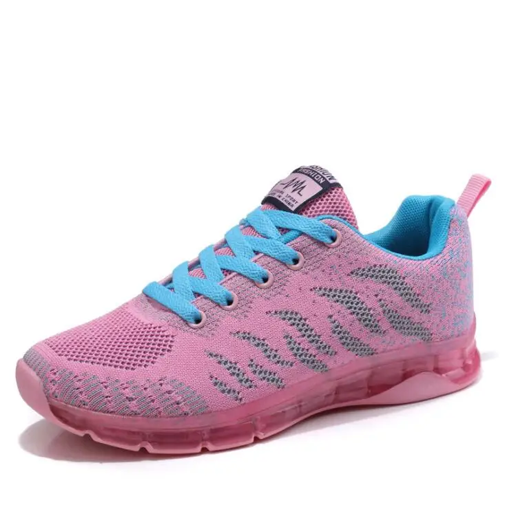 Брендовая дизайнерская спортивная обувь для бега; женские дышащие кроссовки с воздушной подушкой; женские кроссовки; zapatillas hombre; женская обувь - Цвет: A06 Pink Blue