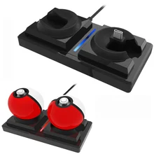 Двойной порты и разъёмы зарядное устройство док Statioon Подставка для зарядки Nintend переключатель NS Poke Ball плюс контроллер Pokeball Eevee Питание DC В 5 В