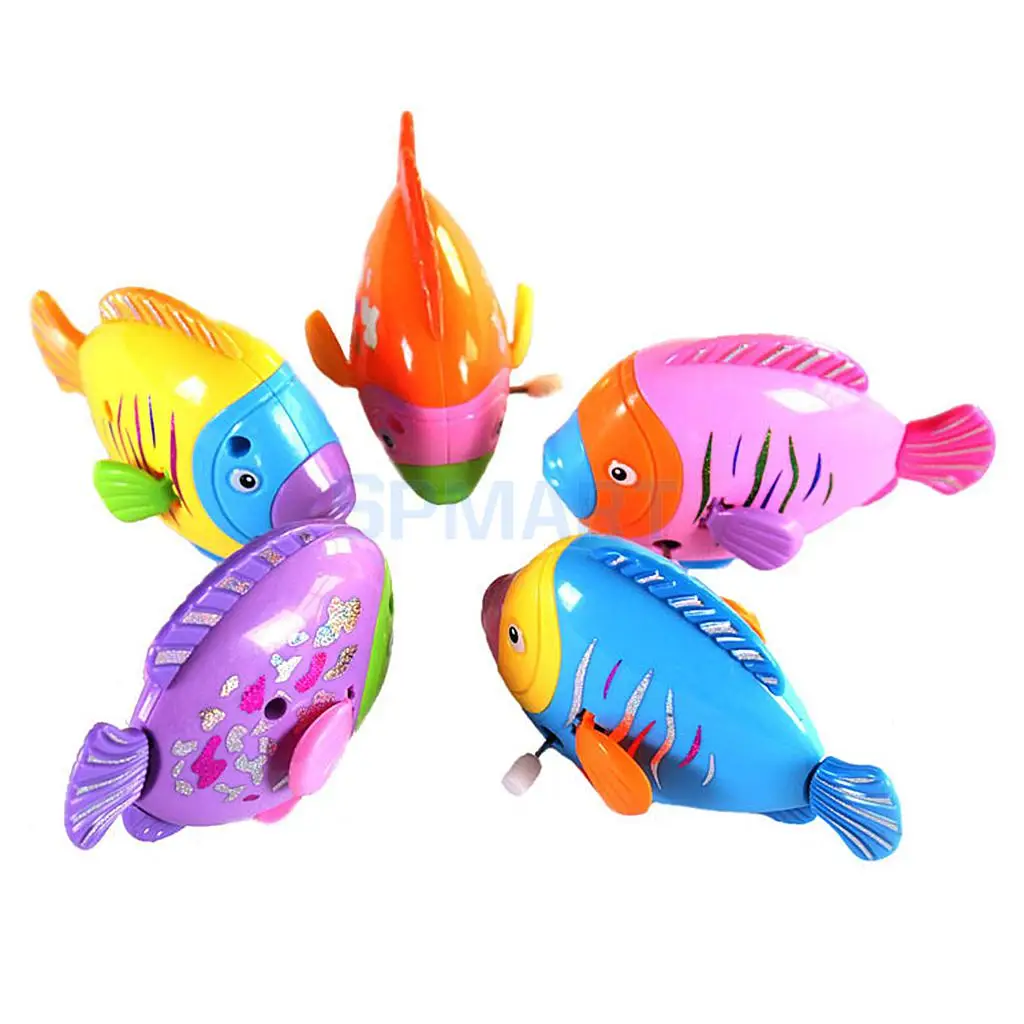 Mini Rainbow Coloured Swing Fish Wind Up Toy For Kids