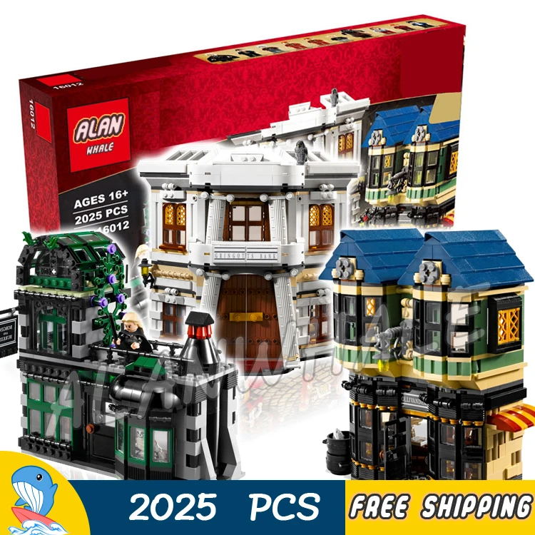

2025pcs Magic Diagon Alley Town Village 16012 Model Building Blocks Toys Bricks Christmas Gift Harri Potter Compatible With Lego