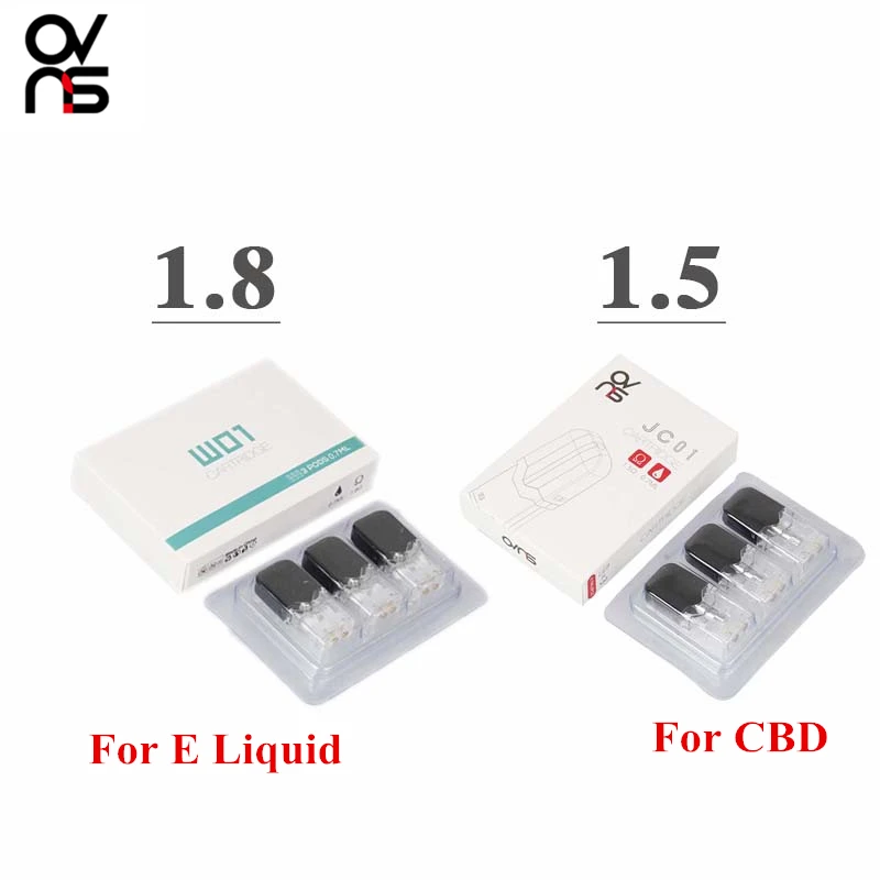 

Original OVNS JC01 Pod Cartridges Replacement 0.7ml 1.5ohm For CBD 1.8ohm For E Liquid Vape Pod For JUUL JC01 W01 Starter kit