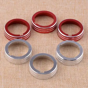 

DWCX 3pcs Anodized Aluminum Car Air Conditioning Heater Ring Knob Covers Decoration Circle Fit for VW Golf GTI MK7
