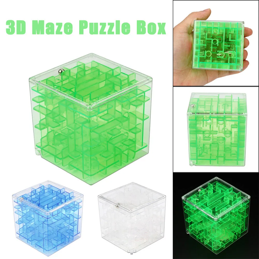 

2019 New 3D Cube Puzzle Maze Toy Hand Game Case Box Fun Brain Game Challenge Fidget Toys The Best Fashion Birthday Gift