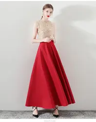 WBCTW Красный Макси Длинная юбка доходит до пола в складку Высокая талия свадебное платье Женские однотонные юбки большого размера Винтаж