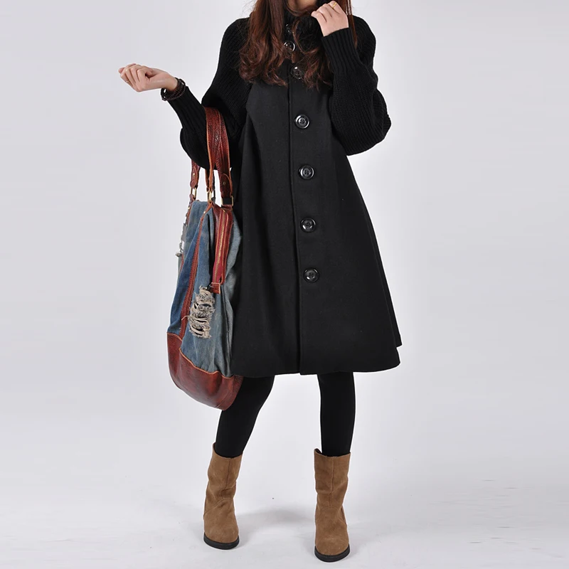

Sweater female long loose wool coat wool windbreaker coat maternity dress autumn and winter large size Christmas sweater