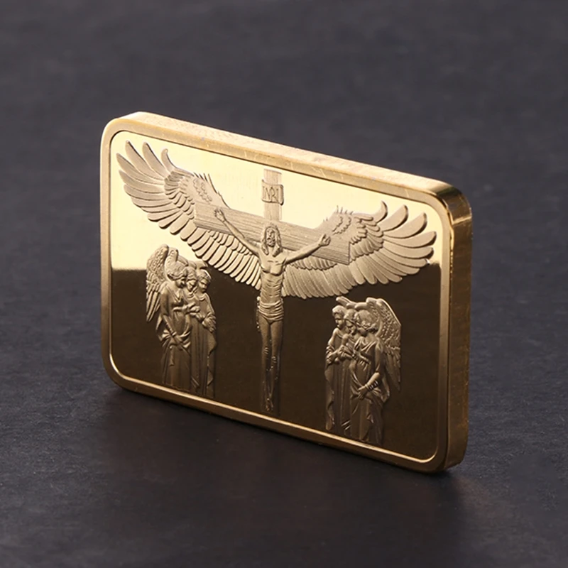 Памятная монета Иисус Ангел золотой прямоугольник художественные подарки для коллекции сувенир