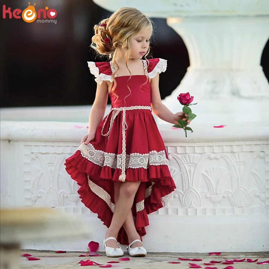 Christmas Toddler Baby Girls Ruffled Lace Dress Sundress Sleevelss Party Dress Kids Wedding Pageant Princess Dresses Baby Clothes (5)