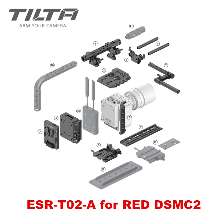 TILTA ESR-T02-C DSMC2 установка для красного DSMC 2 красный Ворон оружие SCARLET-W 15 мм Клетка питание пластина SDI вход/выход