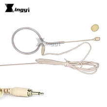 Invisible Flesh Color Single Earhook Condenser Microphone 3.5mm Screw Plug Headset Mic For Karaoke Wireless BodyPack Transmitter