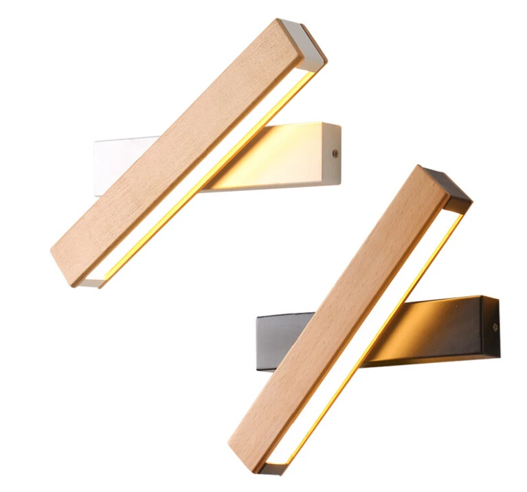  Nordic simple Wooden LED Wall Lamp Modern Adjustable Lighting bar restaurant Living room Porch Wall - 33006078212