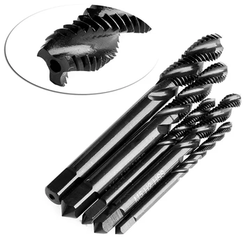 

5Pcs / Set 3-8 mm Nitrure Coated HSS Spiral Flute machine taraud Taps Drill
