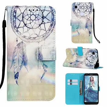

10pcs/lot 3D Colorful Dream Flower Wallet Leather Case With Stand for Google Pixel 3A XL 3a
