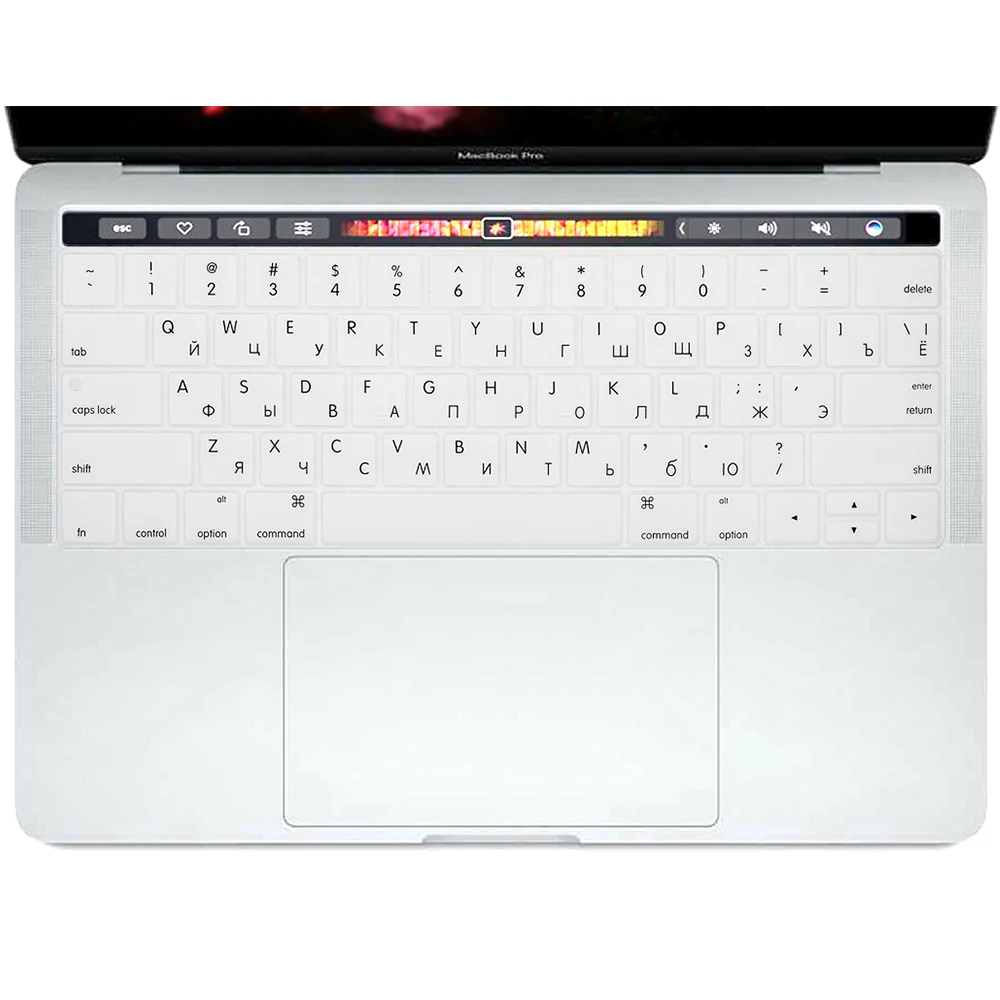 Чехол с русской клавиатурой США для MacBook Pro сенсорной панелью 13 или 15 дюймов A1989 A1990