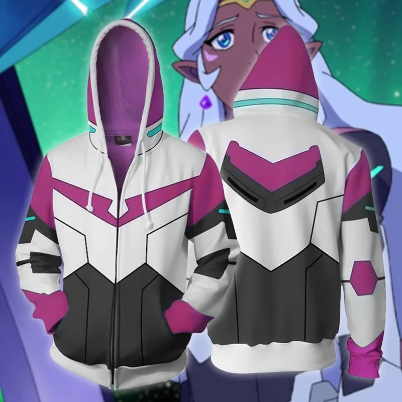 

BIANYILONG 2019 New Autumn Winter 3D print Voltron Pidge Legendary Defender Cosplay Zip Up Hoodie Jacket clothing