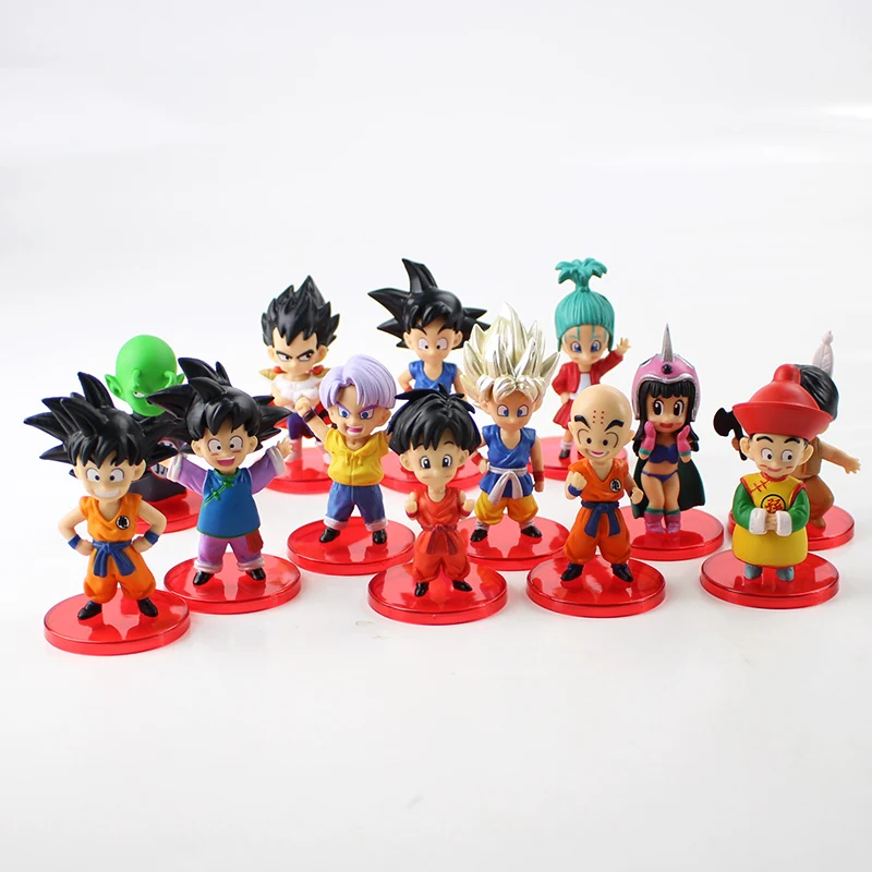 13 шт./лот Dragon Ball Z экшн фигурка Сон Гоку Saiyan Kulilin Chichi Dragon Ball ПВХ фигурка Коллекционные Подарочные модельные игрушки для детей