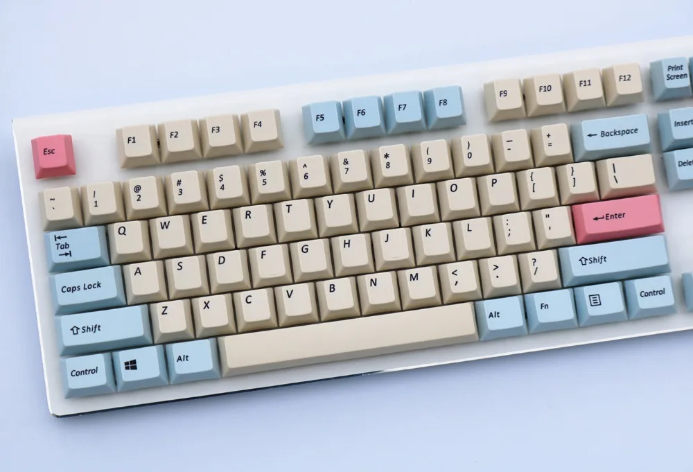 Розовый синий сублимированный брелок pbt с 108 клавишами для механической
