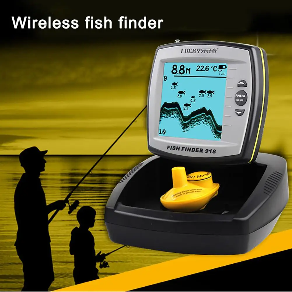 

LUCKY FF918 Wireless 125KHz Sonar Fish Detect Finder Boat Fishing Tackle Tool