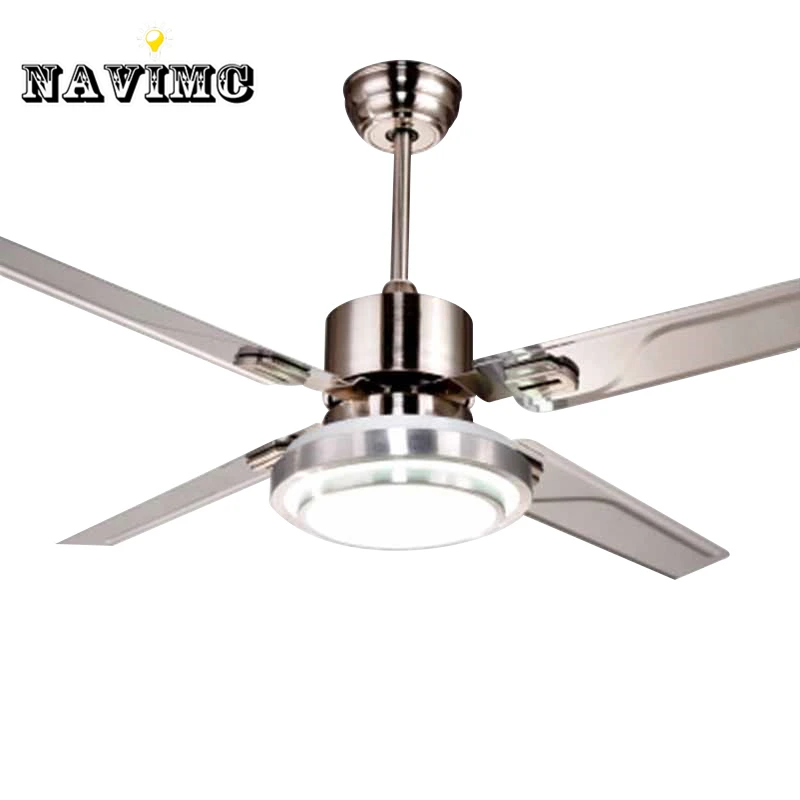 

Remote Control Ceiling Fans With Lights Modern LED Fashion Lights Stainless Steel Wing Fan Lights For Decorative