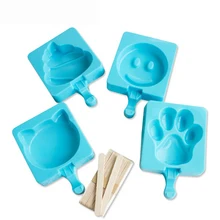 Креативный силиконовый Кот смайлик ледяной куб лоток пресс-форма для кухни форма для изготовления мороженого 4 вида на выбор